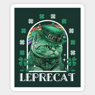 Leprecat Funny Saint Patrick's Day Cat Leprechaun Magnet